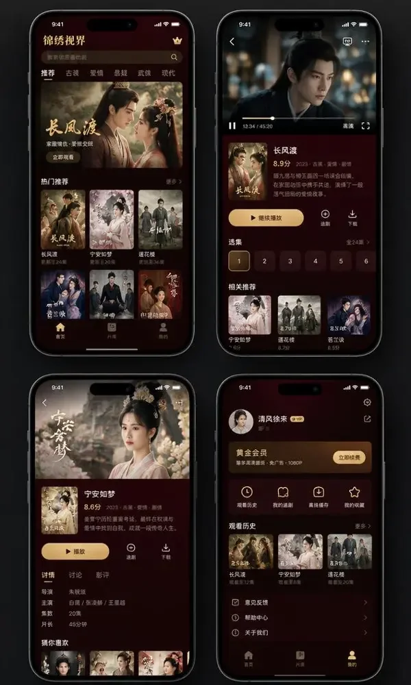 黄豆短剧APP竖屏追剧界面展示